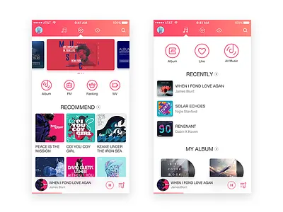 Music app ui