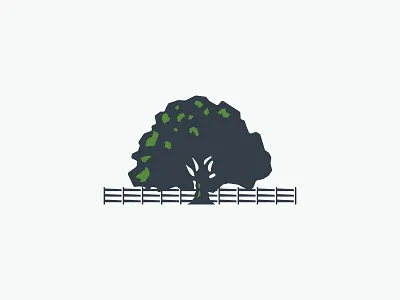 Oak Tree Ranch fence logo mark oak tree ranch tree vector