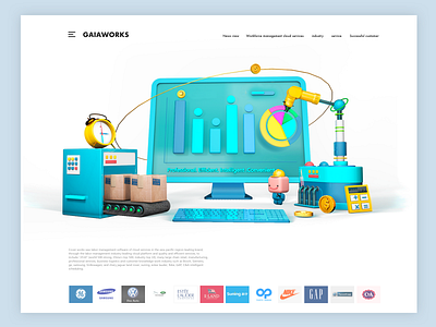 GAIA Human Resource Management c4d，3d data factory illustration