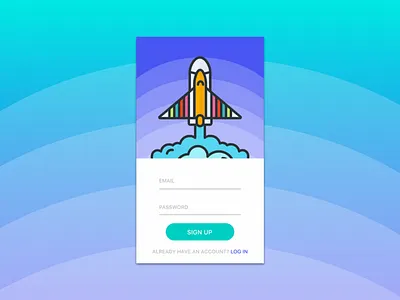SIGN UP daily ui design flat mobile pride rocket sign up ui user interface ux vector