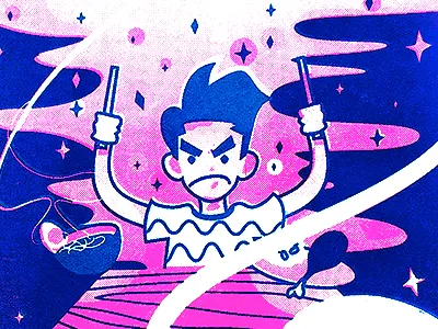 Magic Noodles illustration risograph zine