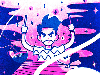 Magic Noodles illustration risograph zine