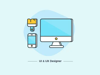 Ui & Ux designer brush computer design imac iphone mobile monior paint pc ui ux