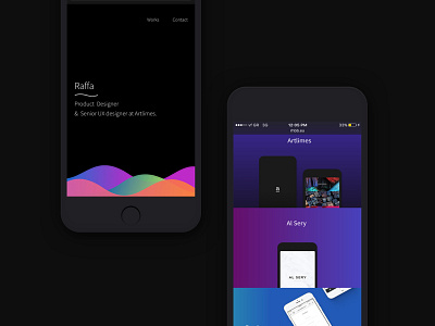 Personal Website Redesign II black gradient minimal product raff raff hbb raffa ui ux web