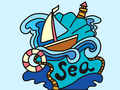 Sea illustration sea vector