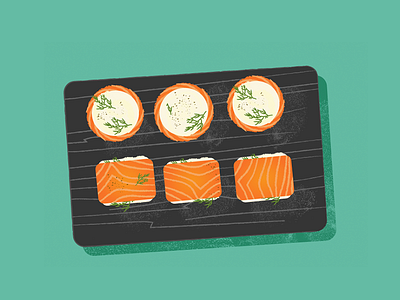 sushi roll app exploration flat design food foodie illustration meal healthy organic salmon