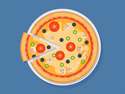 Pizza app flat design food illustration pizza snack