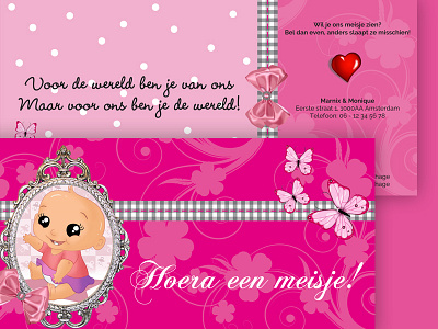 Birth Card for my godchild beautiful birth child graphic design happy