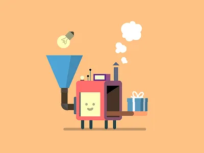 The software machine bot character characterdesign flat illustration machine maschine robot vector