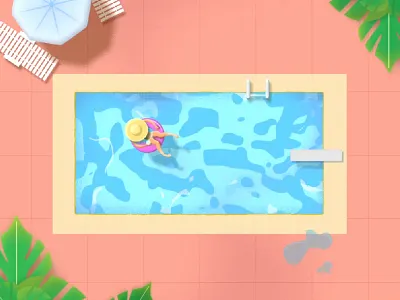 Relax after effects illustration pool relax summer sun vector water