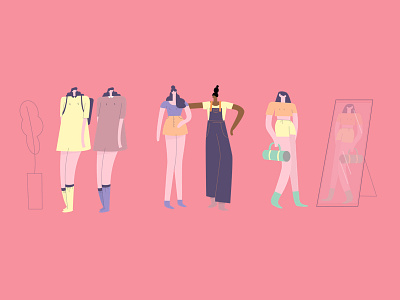 Fashion blog dress fashion human illustration makeup mirror outfit people plant