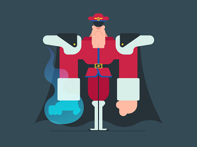 M. Bison cap com character design illustration m bison street fighter vector video game