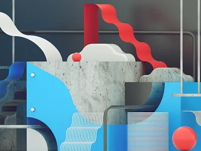 Blocks & Balls 3d c4d cincinnati pop simple vray