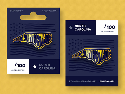 Old North State - Pin Mockup enamel pin lapel pin north carolina pin raleigh