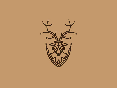 Deer animal crest deer forest head line logo scredeck shield wild