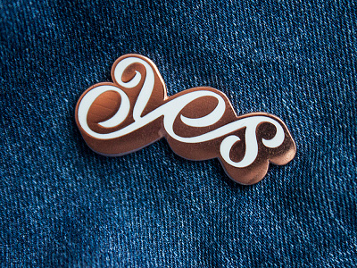 Stay Positive enamel pin ligatures yes