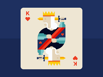 King of Hearts board game geometric illustration king of hearts playing cards pyramids symmetry