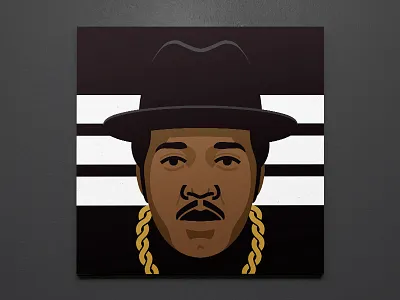 Run DMC - Run [2/3] face hip hop illustration music portrait rap rapper vector