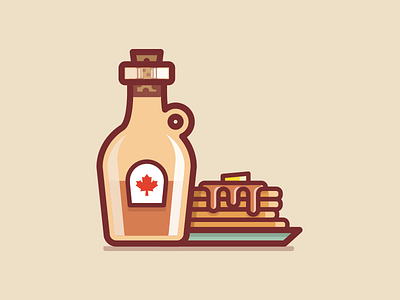 Maple Syrup canada food icon maple syrup pancake sticker vector