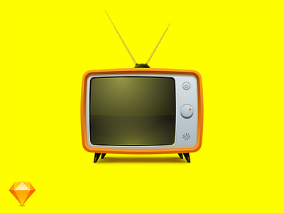 Vintage TV freebie icon material sketch tv vector