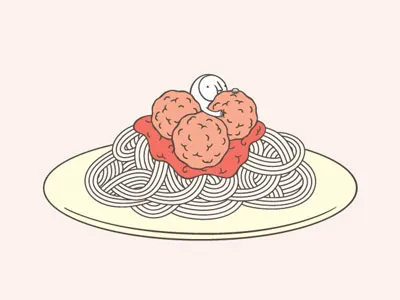 The Hiding-in-the-Wrong-Place Club: Spaghetti club food hiding italian meatballs spaghetti