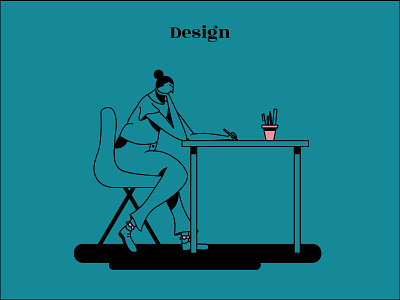 No.3 Design agency character design desk flat design graphic illustration woman