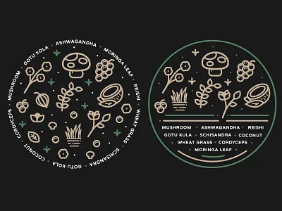Illustrated Ingredients food healthy illustration label line minimal plants product