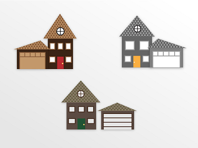 Simple Houses flat garage home house rudimentary simple