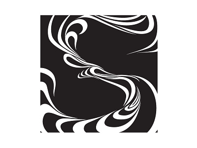 Rejected 'S' black and white curves form monogram s