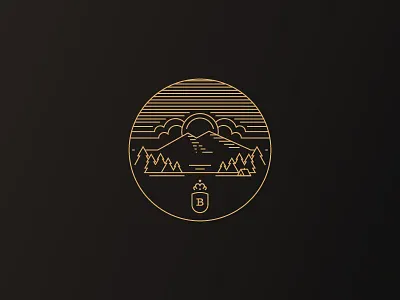 Mountain bool coaster coat of arms cotton crown handcrafted leather outline