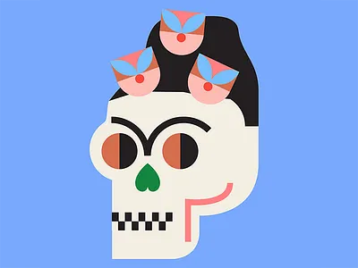 Sneak Peek colors flowers frida illustration latin america patterns restaurant skull
