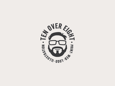 Ten Over Eight beard dribbble face follow friend glasses illustration like logo print project web