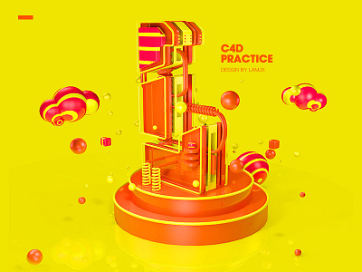 C4D practice - L 3d c4d graphic rendering vision