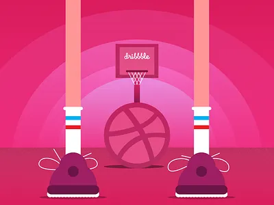 Hello Dribbble! basketball design draft dribbble first graphic illustration illustrator invite shot