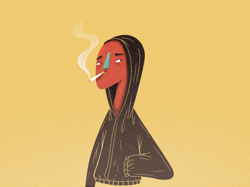 Smoke 2d animation character design gif illustration loop photoshop smoke