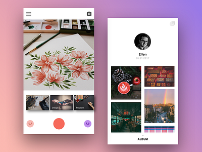 Camera App - Simple and Clean app camera clean design ios minimal simple ui unsplash ux
