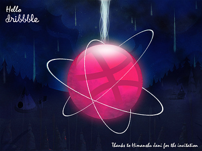 Dribbble Invite 4d cinema illustrator photoshop