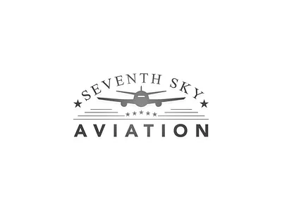 7th Sky Aviation - Logo Design 7th aviation design logo retro sky