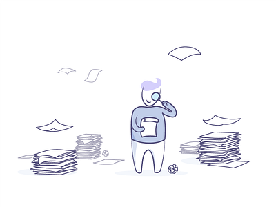 Billy is ready 🔍 app branding character design identity illustration illustrator line paper purple