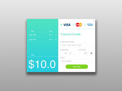 Daily UI #002 - Credit Card Checkout