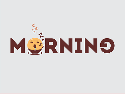 Morning character emoticon illustration letters morning