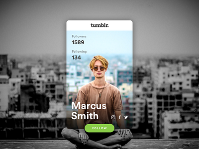 DailyUI #006 - User Profile 006 6 dailyui design profile tumblr ui user