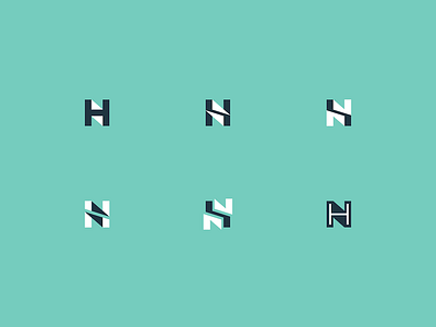 H + N monogram concepts design h h n logo mark monogram n negative space shadow