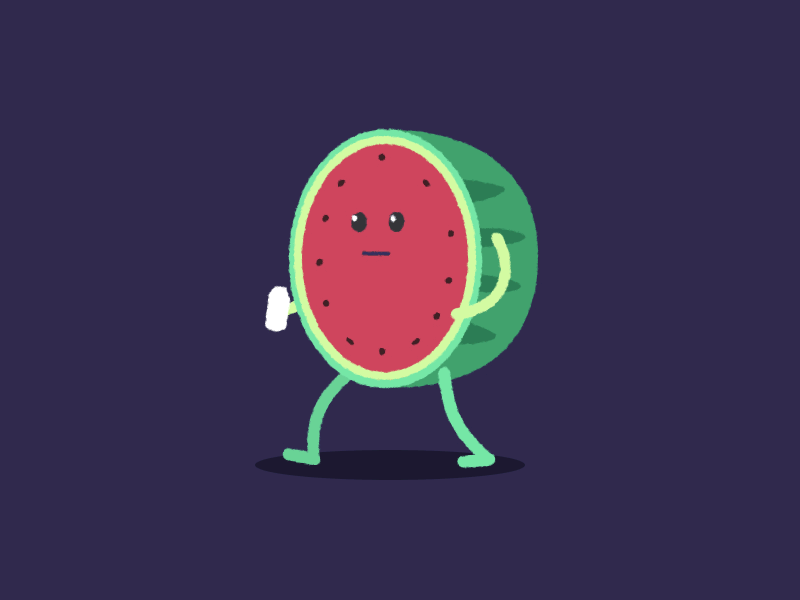 Hot Watermelon 2d cycle drink drip fruit gif hot sunny vector walk water watermelon