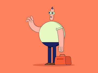 Turbulence guy 2d character design illustration