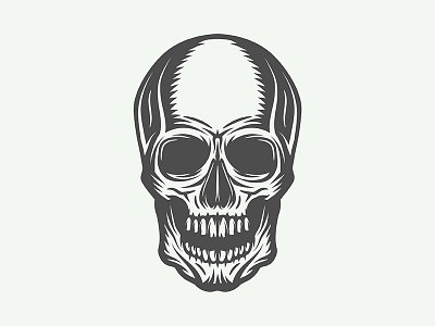 Vintage skull anatomy design emblem halloween head illustration lines logo monochrome scary skull vector