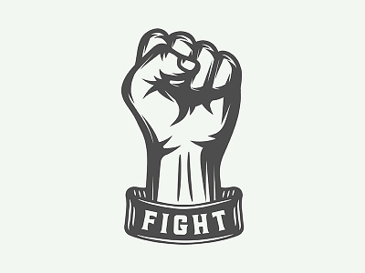 Vintage motivational poster with fist design emblem fight fist illustration logo motivation poster protest retro strike vector