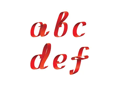 Ribbon Alphabet a abc alphabet font gradient letter red ribbon