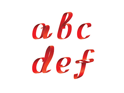 Ribbon Alphabet a abc alphabet font gradient letter red ribbon