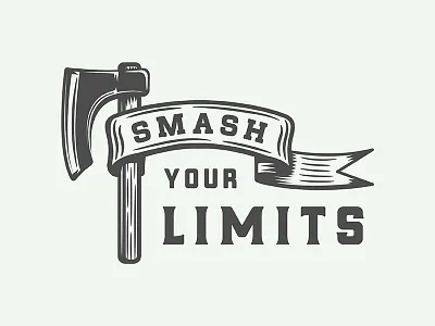 Vintage motivational poster axe design emblem fight illustratiot inspiration logo motivation poster print quote vector